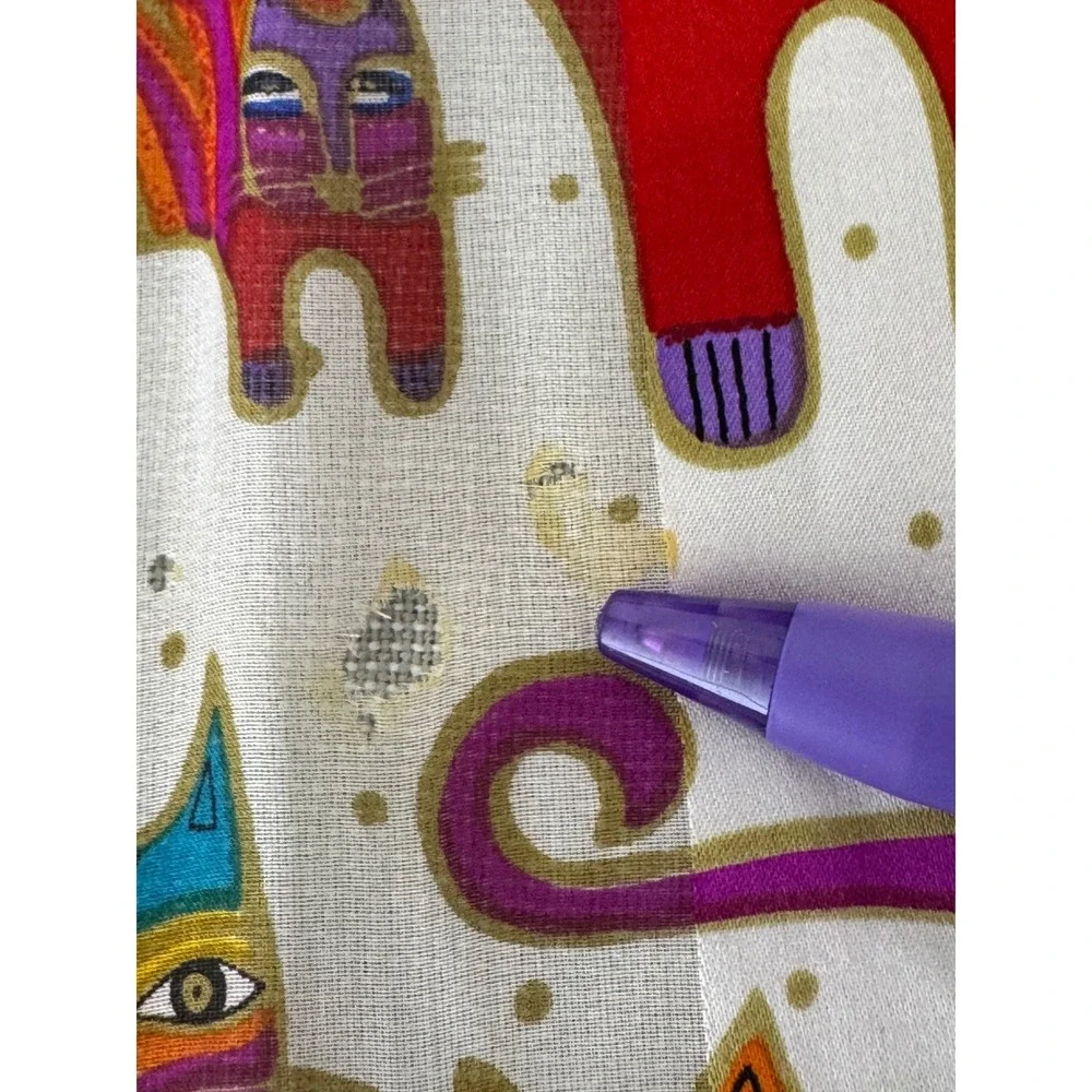 Laurel Burch Cat Silk Scarf Rectangle 11x52